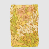 Alfonse Mucha Art Nouveau-bloemen Golfhanddoek (Voorkant)