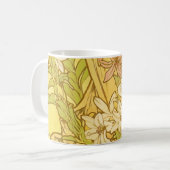 Alfonse Mucha Art Nouveau-bloemen Koffiemok (Voorkant links)