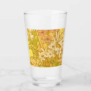 Alfonse Mucha Art Nouveau lelie bloemen Glas