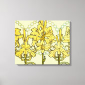 Alfonse Mucha Art Nouveau Lily Floral Pattern Canvas Afdruk (Voorkant)