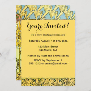 Alfonse Mucha Art Nouveau Lily Floral Pattern Kaart