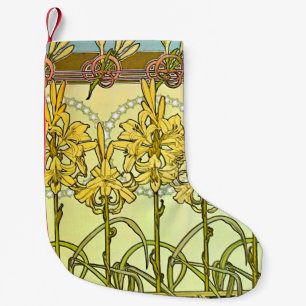 Alfonse Mucha Art Nouveau Lily Floral Pattern Kleine Kerstsok