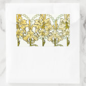 Alfonse Mucha Art Nouveau Lily Floral Pattern Rechthoekige Sticker (Tas)
