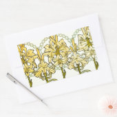 Alfonse Mucha Art Nouveau Lily Floral Pattern Rechthoekige Sticker (Envelop)