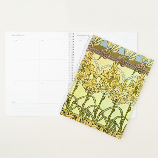 Alfonse Mucha Art Nouveau Lily motif floral (Devant avec enveloppe)