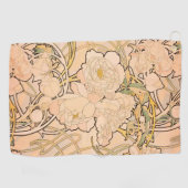 Alfonse Mucha Art Nouveau Peonies Golfhanddoek (Horizontaal)