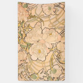Alfonse Mucha Art Nouveau Peonies Spandoek (Verticaal)