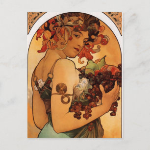 Alfonse Mucha Fruit Briefkaart