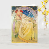 Alfonse Mucha Godin Kaart (Gele Bloem)