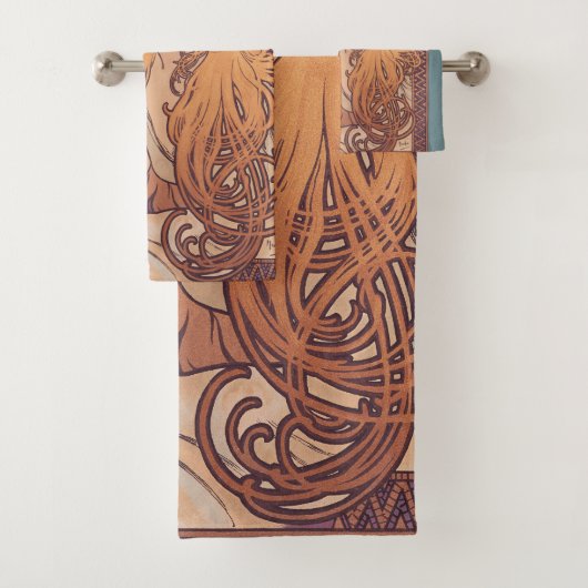 Alfonse Mucha Job Art Nouveau vrouw Bad Handdoek (Insitu)