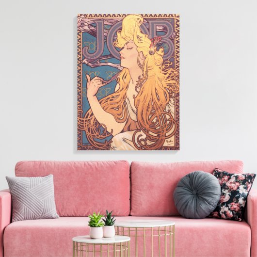 Alfonse Mucha Job Art Nouveau vrouw Canvas Afdruk (Insitu (Woonkamer))