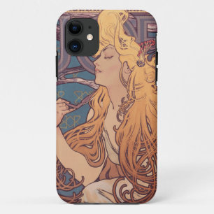Alfonse Mucha Job Art Nouveau vrouw iPhone 11 Hoesje
