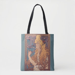 Alfonse Mucha Job Art Nouveau vrouw Draagtas
