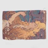 Alfonse Mucha Job Art Nouveau vrouw Golfhanddoek (Horizontaal)