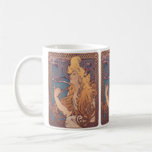 Alfonse Mucha Job Art Nouveau vrouw Koffiemok