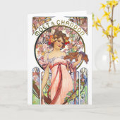 Alfonse Mucha Kaart (Gele Bloem)