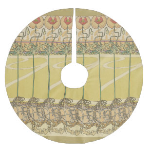 Alfonse Mucha Klaprozen Art Nouveau Bloem Behangse Kerstboom Rok