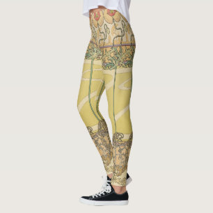 Alfonse Mucha Klaprozen Art Nouveau Bloem Behangse Leggings