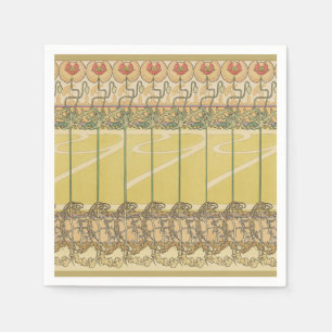 Alfonse Mucha Klaprozen Art Nouveau Bloem Behangse Servet