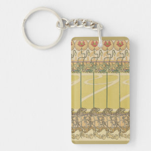 Alfonse Mucha Klaprozen Art Nouveau Bloem Behangse Sleutelhanger