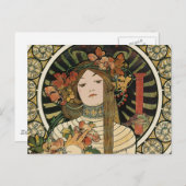 Alfonse Mucha Trappistine Nouveau Briefkaart (Voorkant / Achterkant)
