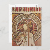 Alfonse Mucha Trappistine Nouveau Briefkaart (Voorkant / Achterkant)