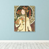 Alfonse Mucha Trappistine Nouveau Canvas Afdruk (Insitu (Houten vloer))