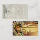 Alfonse Mucha Trappistine Nouveau Visitekaartje (Voorkant / Achterkant)