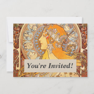 Alfonse Mucha Zodiac Art Nouveau Woman Kaart