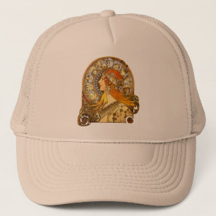 Alfonse Mucha Zodiac Art Nouveau Woman Trucker Pet