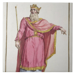 Alfred de Grote (849-99) uit 'Receuil des Estamp' Tegeltje