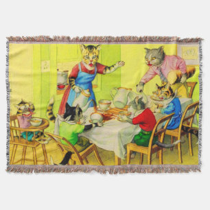 Alfred Mainzer cats Dinner Disaster print Deken