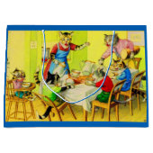 Alfred Mainzer cats Dinner Disaster print Groot Cadeauzakje (Voorkant)