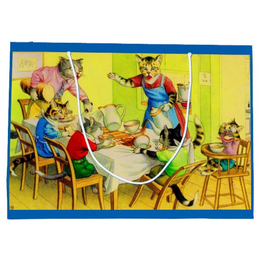 Alfred Mainzer cats Dinner Disaster print Groot Cadeauzakje (Achterkant)