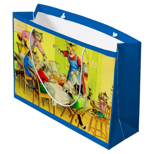 Alfred Mainzer cats Dinner Disaster print Groot Cadeauzakje (Achterkant Gekanteld)