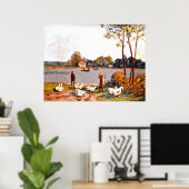 Alfred Sisley art: Door de rivier Loing, Poster (Thuiskantoor)