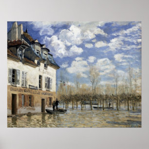 Alfred Sisley Boat in de overstromingen in Port Ma Poster