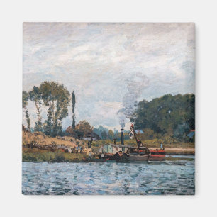 Alfred Sisley - Boats bij de sluis van Bougival Magneet