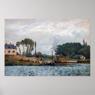 Alfred Sisley - Boats bij de sluis van Bougival Poster