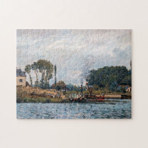 Alfred Sisley - Boten bij de sluis bij Bougival Legpuzzel