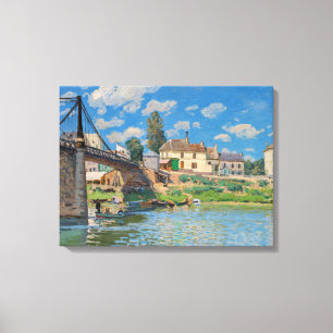 Alfred Sisley - Brug bij Villeneuve-la-Garenne Canvas Afdruk