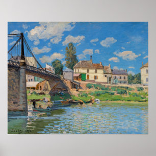 Alfred Sisley - Brug bij Villeneuve-la-Garenne Poster