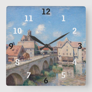 Alfred Sisley - De brug van Moret Vierkante Klok