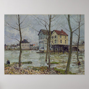 Alfred Sisley De Mills at Moret-sur-Loing Poster