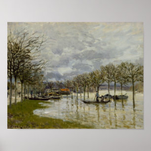 Alfred Sisley - De overstroming op de weg Poster