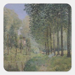 Alfred Sisley   De rest van de stroom Vierkante Sticker