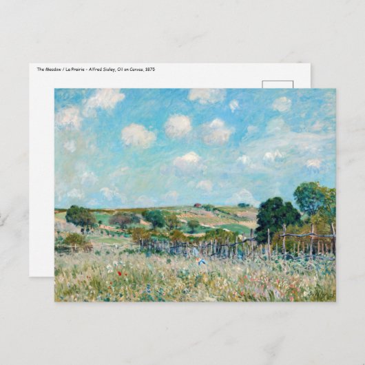 Alfred Sisley - De weide Briefkaart (Voorkant / Achterkant)
