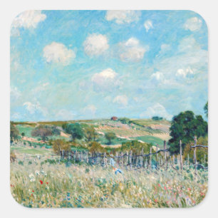 Alfred Sisley - De weide Vierkante Sticker