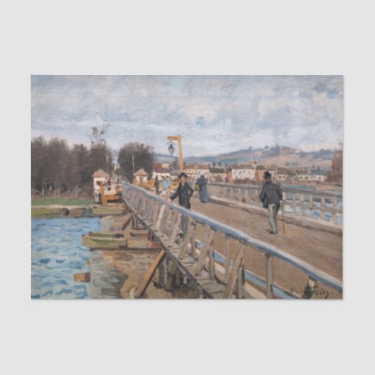 Alfred Sisley - Footbridge in Argenteuil Tissuepapier (Voorkant)