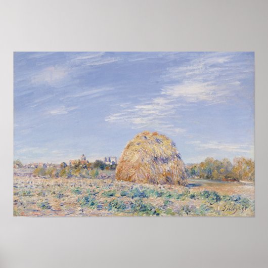 Alfred Sisley | Haystack op de Banken van de Loing Poster (Voorkant)